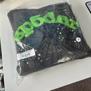 brand new “slate grey” sp5der hoodie